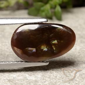 Ágata de fuego Multicolor natural de 2.38 ct, Ovalada, Opaco