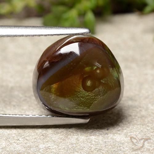 Ágata de fuego Multicolor natural de 5.77 ct, Elegante, Opaco