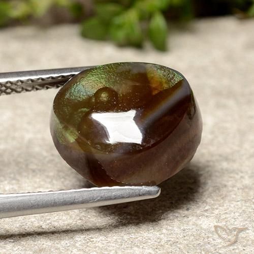 Ágata de fuego Multicolor natural de 5.77 ct, Elegante, Opaco
