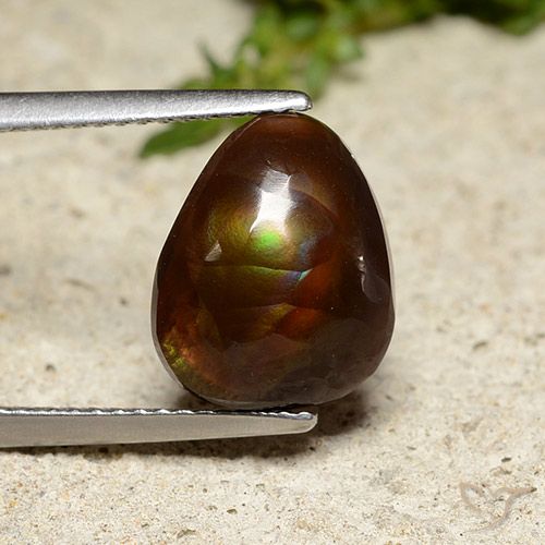 4.86ct Natural Multicolor Ágata de fuego, Elegante, Opaco