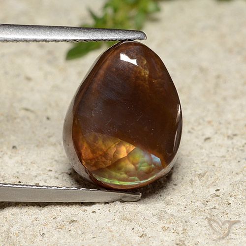 5.70ct Natural Multicolor Ágata de fuego, En forma de pera, Opaco