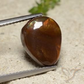 Ágata de fuego Multicolor natural de 5.70 ct, En forma de pera, Opaco