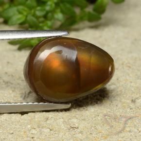 Ágata de fuego Multicolor natural de 5.57 ct, En forma de pera, Opaco