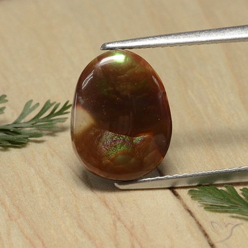 3.74ct Natural Multicolor Ágata de fuego, Ovalada, Opaco