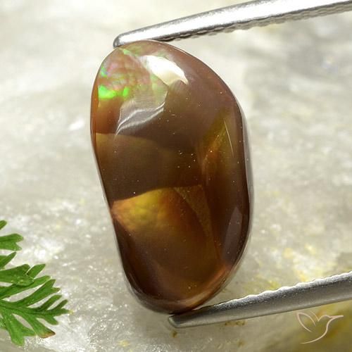 4.21ct Natural Multicolor Ágata de fuego, Elegante, Opaco