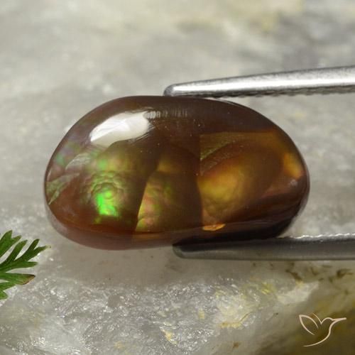 Ágata de fuego Multicolor natural de 4.21 ct, Elegante, Opaco