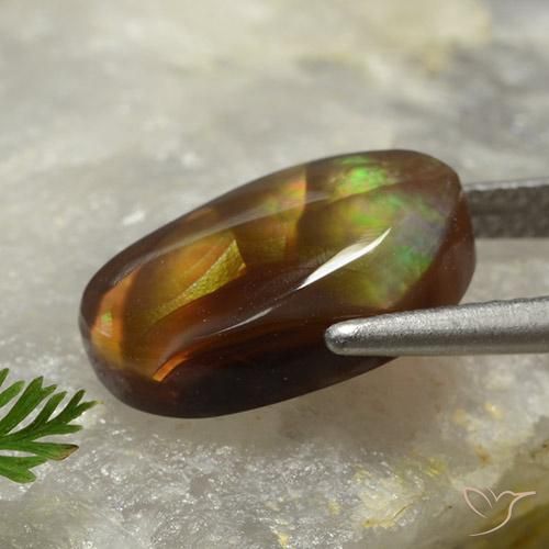 Ágata de fuego Multicolor natural de 4.21 ct, Elegante, Opaco
