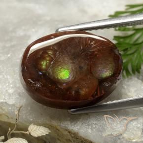 Ágata de fuego Multicolor natural de 6.00 ct, Corte Óvalo, Opaco