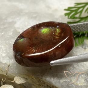 Ágata de fuego Multicolor natural de 6.00 ct, Corte Óvalo, Opaco