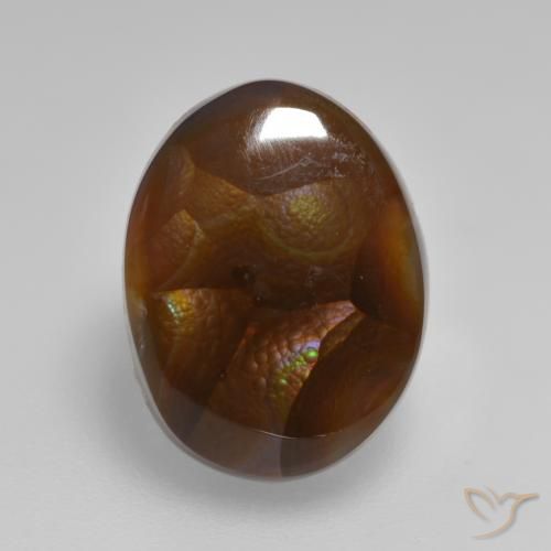 6.40ct Natural Multicolor Ágata de fuego, Ovalada, Opaco