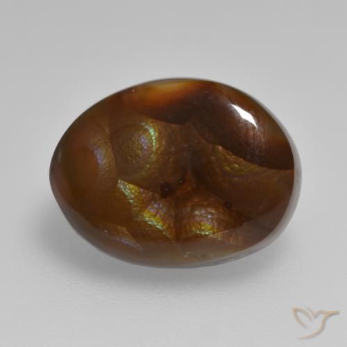 Ágata de fuego Multicolor natural de 6.40 ct, Ovalada, Opaco