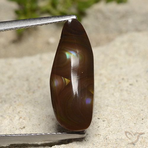 5.21ct Natural Multicolor Ágata de fuego, Elegante, Opaco