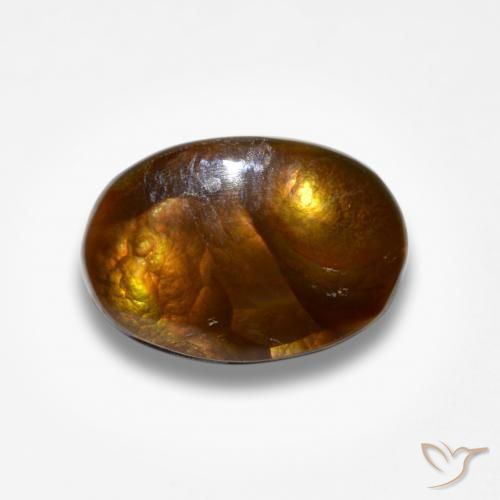 Ágata de fuego Multicolor natural de 4.19 ct, Ovalada, Opaco
