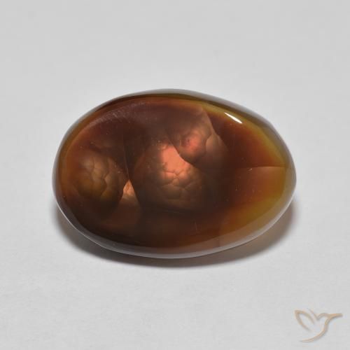 4.89ct Natural Multicolor Ágata de fuego, Ovalada, Translúcido