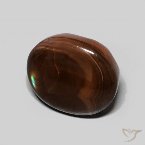 Ágata de fuego Multicolor natural de 4.51 ct, Ovalada, Opaco
