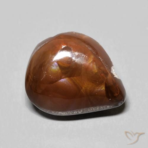 5.90ct Natural Multicolor Ágata de fuego, En forma de pera, Opaco