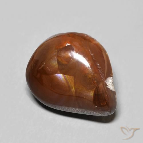 Ágata de fuego Multicolor natural de 5.90 ct, En forma de pera, Opaco