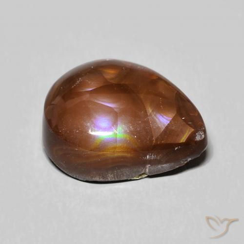 Ágata de fuego Multicolor natural de 5.90 ct, En forma de pera, Opaco