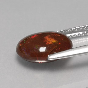 Ópalo de fuego multicolor natural de 2,78 ct, corte óvalo, opaco