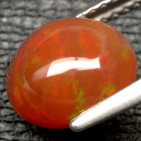 Ópalo de fuego multicolor natural de 2,05 ct, corte óvalo, opaco