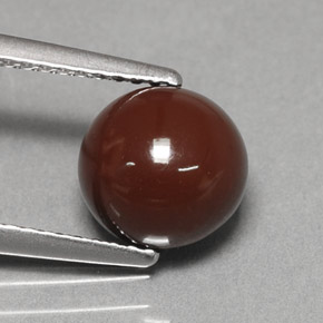 Ópalo de fuego marrón natural de 1,90 ct, corte redondo, opaco