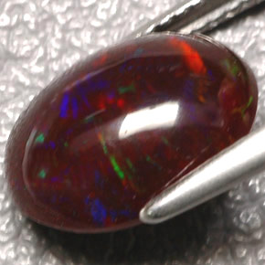 Ópalo de fuego multicolor natural de 3,35 ct, transparente, transparente / translúcido