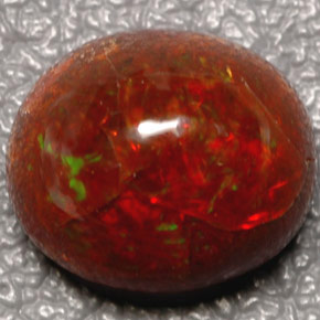 Ópalo de fuego Multicolor natural de 5.69 ct, Corte Óvalo, Translúcido