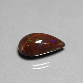 Ópalo de fuego multicolor natural de 5,89 ct, en forma de pera, opaco