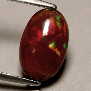 Ópalo de fuego multicolor natural de 2,76 ct, corte óvalo, opaco