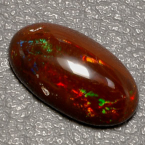 Ópalo de fuego multicolor natural de 5,06 ct, corte óvalo, opaco