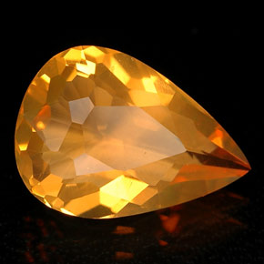 Ópalo de fuego naranja natural de 2,00 ct, transparente, transparente / translúcido