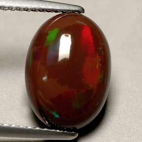 Ópalo de fuego multicolor natural de 3,60 ct, corte óvalo, opaco