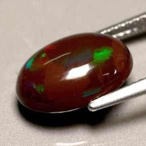 Ópalo de fuego multicolor natural de 3,60 ct, corte óvalo, opaco