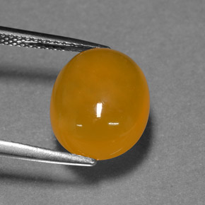 Ópalo de fuego naranja natural de 4,29 ct, corte óvalo, translúcido