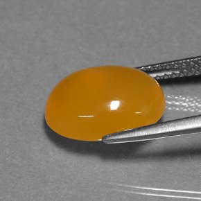 Ópalo de fuego naranja natural de 4,29 ct, corte óvalo, translúcido