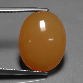 Ópalo de fuego naranja natural de 12,70 ct, corte óvalo, translúcido
