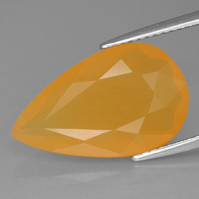 Ópalo de fuego naranja natural de 6,20 ct, en forma de pera, translúcido