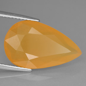Ópalo de fuego naranja natural de 6,20 ct, en forma de pera, translúcido
