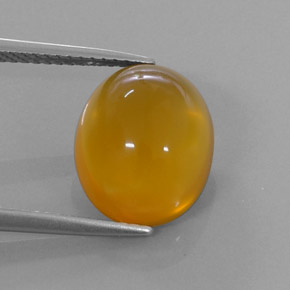 Ópalo de fuego naranja natural de 4,84 ct, corte óvalo, translúcido