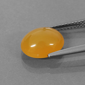 Ópalo de fuego naranja natural de 2,87 ct, corte óvalo, translúcido