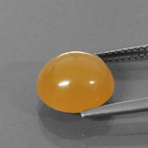 Ópalo de fuego naranja natural de 3,25 ct, corte óvalo, translúcido