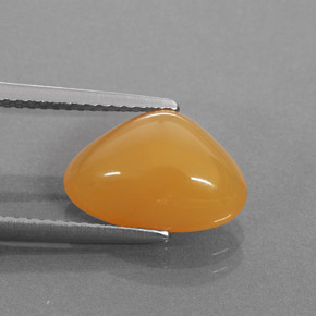 Ópalo de fuego naranja natural de 2,86 ct, trillón, translúcido