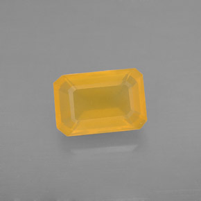 Ópalo de fuego Naranja amarillo natural de 1.68 ct, corte esmeralda, Translúcido