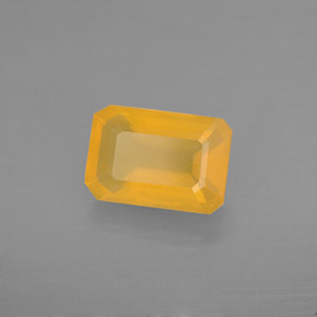 Ópalo de fuego Naranja amarillo natural de 1.68 ct, corte esmeralda, Translúcido