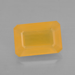 Ópalo de fuego naranja natural de 3,35 ct, corte esmeralda, translúcido