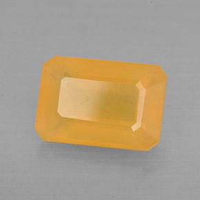 Ópalo de fuego naranja natural de 3,35 ct, corte esmeralda, translúcido