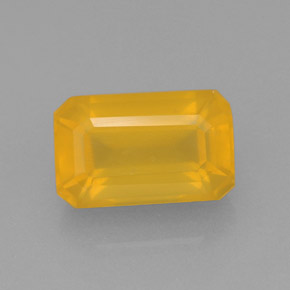 Ópalo de fuego Naranja amarillo natural de 1.20 ct, corte esmeralda, Translúcido