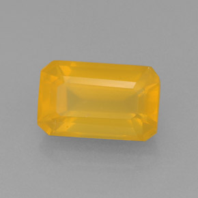 Ópalo de fuego Naranja amarillo natural de 1.20 ct, corte esmeralda, Translúcido