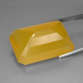 Ópalo de fuego amarillo natural de 92,13 ct, transparente, transparente / translúcido