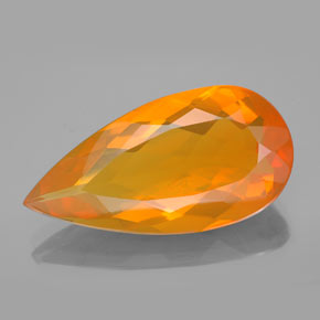 Ópalo de fuego naranja natural de 7,48 ct, transparente, transparente / translúcido
